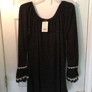 Tunic shirt. Charcoal gray